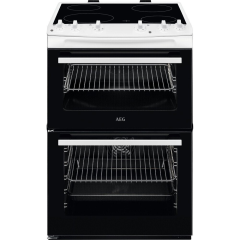 AEG CCX6501ACW 
60cm Electric Ceramic Cooker, Double Oven with Thermaflow® fan operated main oven an