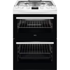 AEG CGX6130ACW 
60cm Gas Cooker, Gas Double Oven with electric grill, Triple crown burner, Light in 