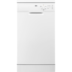 AEG FFX52507ZW 
Freestanding 45cm AirDry dishwasher, 10ps, E, 46dB, 9.9L, Simple rotary control, 5 P
