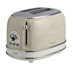 Ariete 00C015513ARAS 2 Slice Vintage Style Toaster Cream/Beige