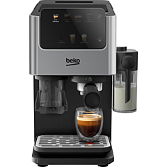 Beko CED7524X Espresso Machine with Integrated Grinder and Milk Cup - Silver 