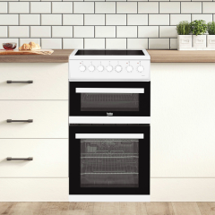 Beko EDVC503W 50Cm Double Oven Electric Cooker