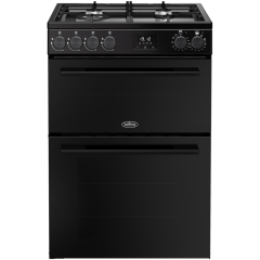Belling 444412047 60cm dual fuel double oven cooker - 99L total cooking capacity, Vision+ Glass, Pre