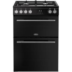 Belling 444412048 60cm dual fuel double oven cooker - 99L total cooking capacity, Vision+ Glass, Pre