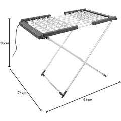 Black And Decker BXAR0001GB Heated Winged Airer, Foldable For Easy Storage, Dries Full Load Quickly 