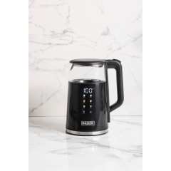 Haden 1.7L Black Touch Screen Glass Kettle with Safety Features