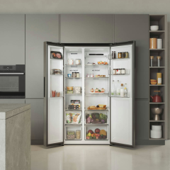 Haier HSR5918DNMP 90.5Cm Total No Frost Fridge Freezer Inox