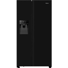 Hisense RS694N4TBF 91cm Frost Free American Style Fridge Freezer - Black