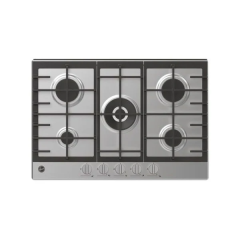 Hoover HHG75WK3X 75m, 5 Burner (inc. Wok), Front control, Cast Iron supports, St. steel 