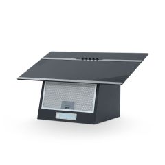 Montpellier MHD650BK 60Cm Slanted Black Glass Hood Black