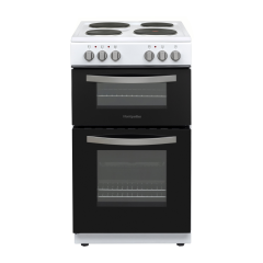 Montpellier MTCE50W Montpellier MTCE50W 50cm Twin Cavity Oven Electric Cooker with Solid Plate Hob -