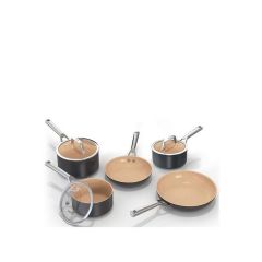 Ninja CW95000UK Ceramic Coated Cookware 5-Piece Set - Apricot & Grey Apricot + Grey