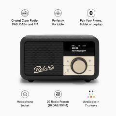 Roberts Radio REV-PETITE2BK DAB+/DAB/FM RDS Radio - Black