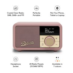Roberts Radio REV-PETITE2DP DAB+/DAB/FM RDS Radio - Dusky Pink