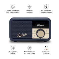 Roberts Radio REV-PETITE2MB DAB+/DAB/FM RDS Radio - Midnight Blue