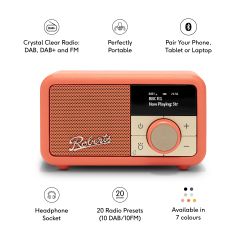 Roberts Radio REV-PETITE2PO DAB+/DAB/FM RDS Radio - Pop Orange