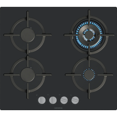 Siemens EP6A6HI10 Gas Hob - iQ500 - 60 cm, 4 burners, 3.5kW Wok burner, Optimised stepFlame, 4 Dishw