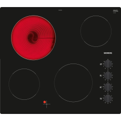 Siemens ET61RCEA1E quickLite Ceramic Hob - iQ100 - 60 cm, 4 zone, Side control, Frameless Black glas
