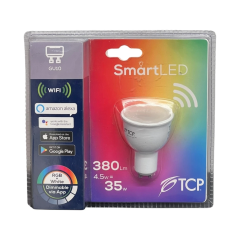 Tcp LGU420WW25RGBW Smart Led Gu10 380Lm 35W. Wifi Alexa Google As. Rgb+White