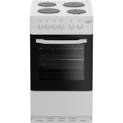 Zenith ZE503W 50cm Electric Single Oven with solid plate - hob White White