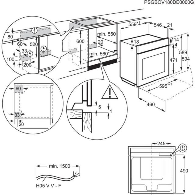 AEG BPS55IE20M 56cm Built In Electric Single Oven - Stainless Steel.