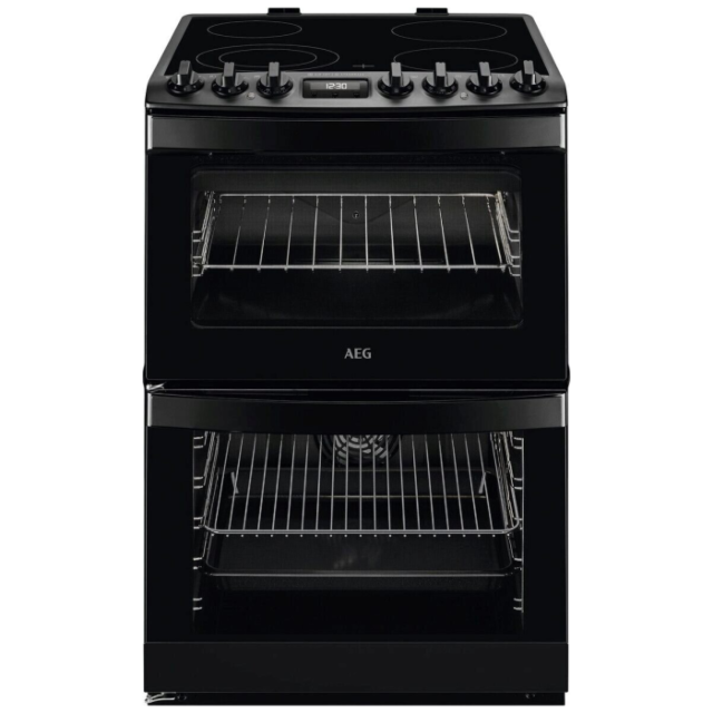 AEG CCB6741MCB 
60cm Electric Ceramic Cooker, Double Oven, 4 Fast heat Cooking Zones, Multi-Function