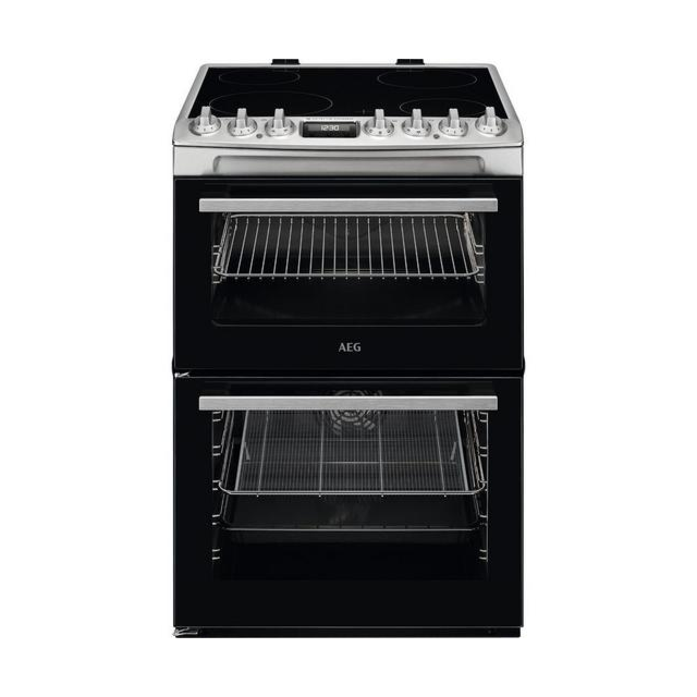 AEG CCX6740ACM 
60cm Electric Ceramic Cooker, Double Oven with Multi-function main oven and conventi