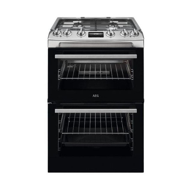AEG CGX6130ACM 
60cm Gas Cooker, Gas Double Oven with electric grill, Triple crown burner, Light in 