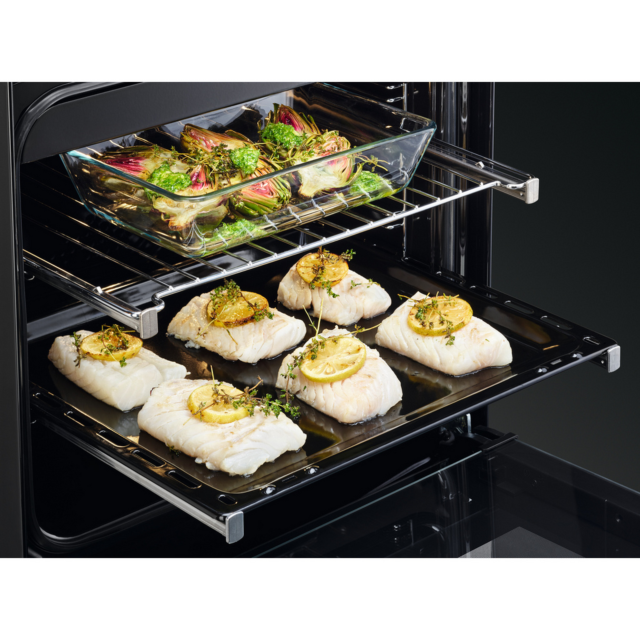 AEG CIB6743MCB Black 60cm Double Electric Cooker
