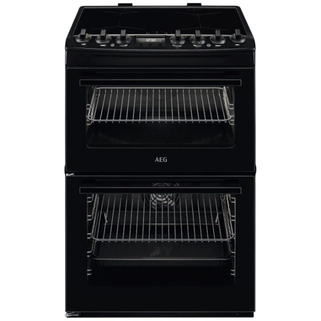 AEG CIX6540ACB 
60cm Induction Cooker, Double Oven, Thermaflow® fan operated main oven and conventio