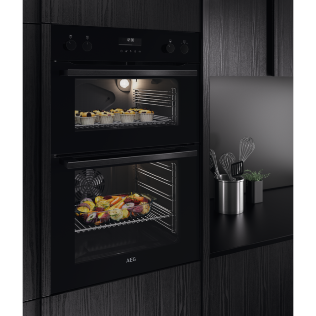 AEG DCE531160B 59.4cm Built In Electric Double Oven - Black
