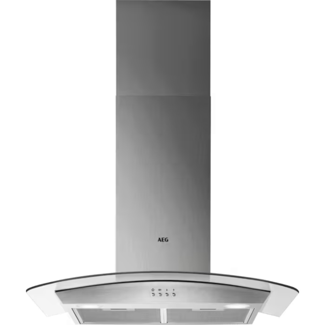 AEG DTX3840M 
80cm Curved glass chimney Hood, LED lighting, Charcoal filter available as accessory (