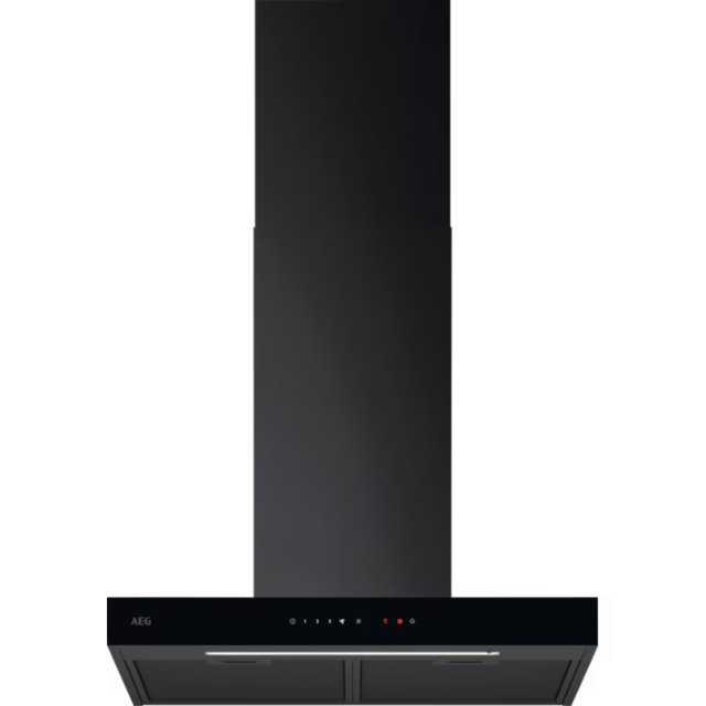 AEG GB67D61HB 
60cm Black Box chimney Hood with Gloss black front. Touch on Glass, LED Lighting, 3+i