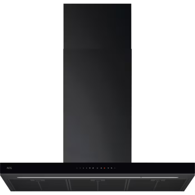 AEG GB97D91AB 
90cm Gloss Black T Box Hood, Touch on Glass, LED Lighting, 3+2 intensive speeds, Auto