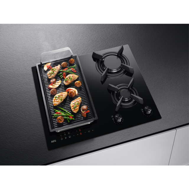 AEG HDB95623NB 90cm Dual Fuel Hob - Black