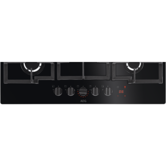 AEG HKB75450NB 8000 Series Flamelight Gas On Glass Hob 75 Cm 