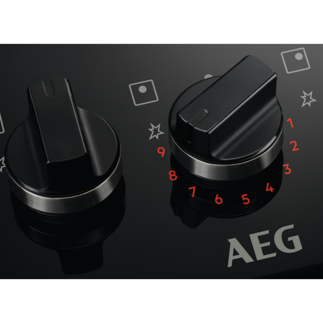 AEG HKB75450NB 8000 Series Flamelight Gas On Glass Hob 75 Cm 