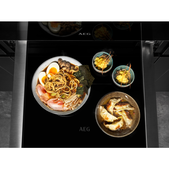AEG KDE911424B 14cm Warming Drawer - Black Glass Black