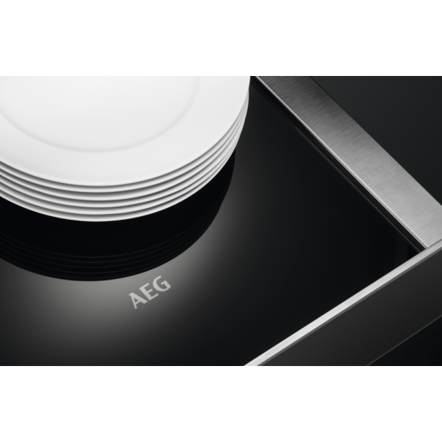 AEG KDE911424B 14cm Warming Drawer - Black Glass Black