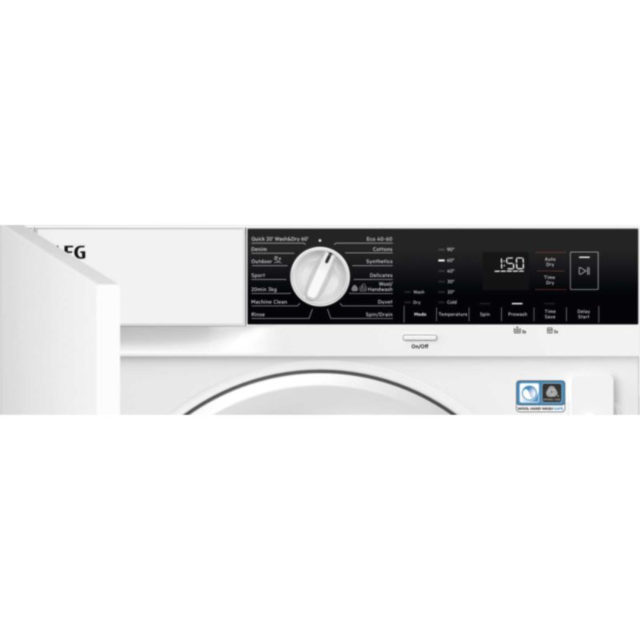 AEG LX6WG74634BI 
Integrated Washer Dryer. 6000s. 7kg wash load, 4kg dry load, 1600rpm spin speed, A