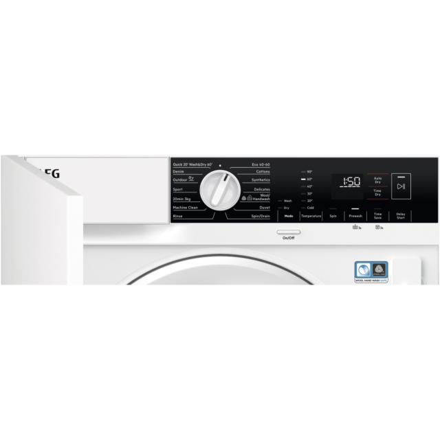 AEG LX6WG84634BI 
Integrated Washer Dryer. 6000s. 8kg wash load, 4kg dry load, 1600rpm spin speed, A