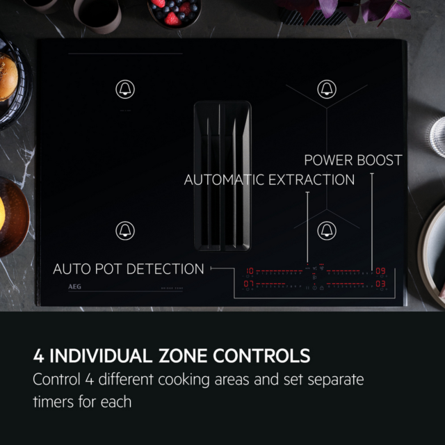 AEG TCH74B01FZ 71cm Induction Hob with Extractor