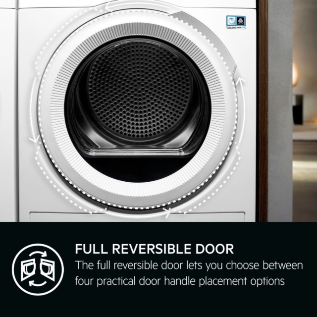AEG TR749GU4B 
9kg Tumble dryer. 7000 Series, SensiDry technology. Easy iron, Bed linen and Refresh 