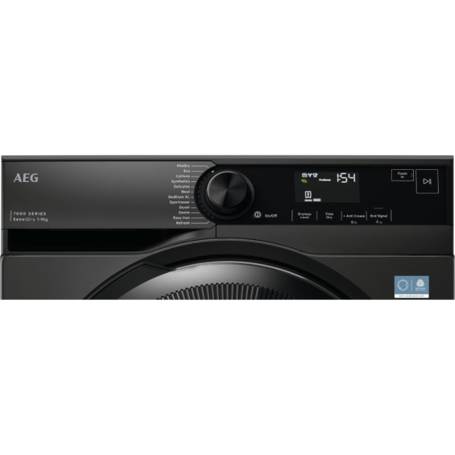 AEG TR749GU4B 
9kg Tumble dryer. 7000 Series, SensiDry technology. Easy iron, Bed linen and Refresh 