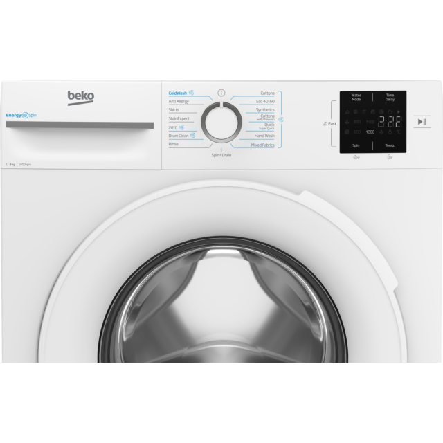 Beko BMN3WT3841W 8Kg 1400 Spin Washing Machine White