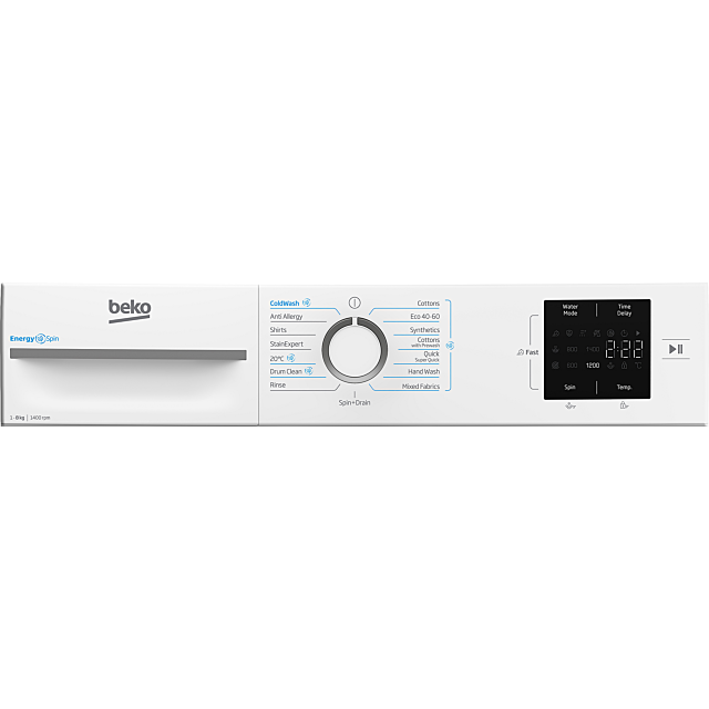 Beko BMN3WT3841W 8Kg 1400 Spin Washing Machine White