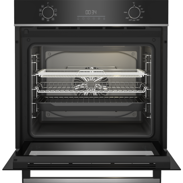 Beko CIMYA91B Single Electric Oven, Black Stainless Steel