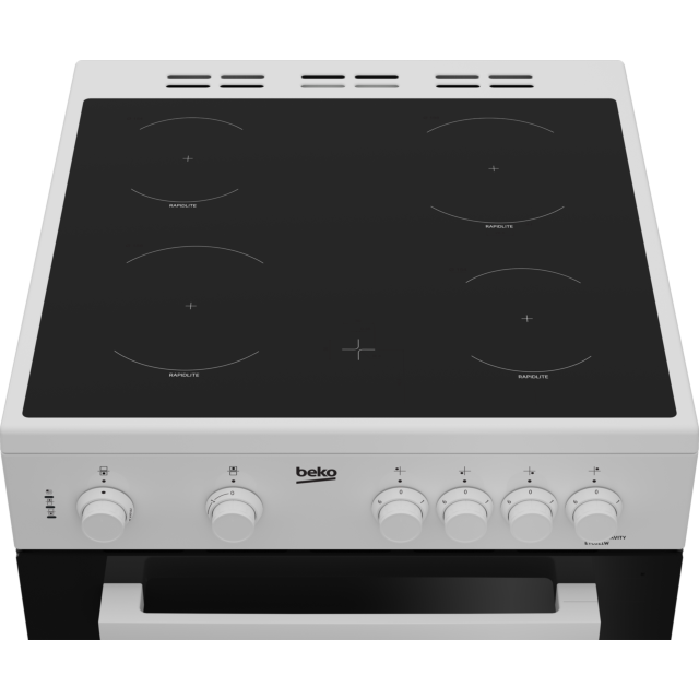 Beko ETC611W 60cm Electric Cooker with Ceramic Hob - White White
