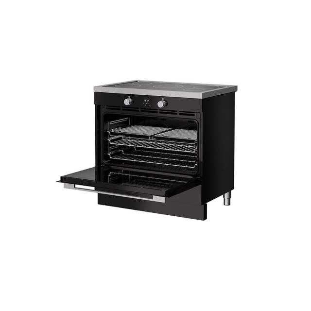 Belling 444412042 90cm single cavity electric induction range cooker, 133L total cooking capacity in