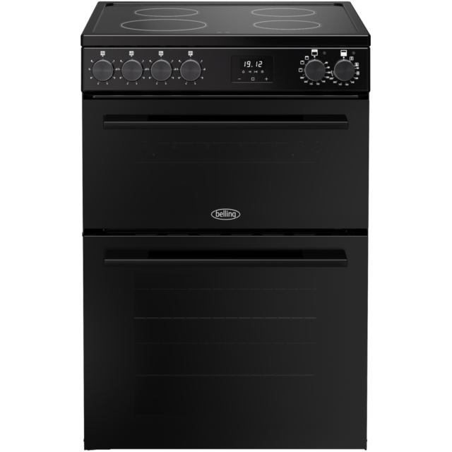 Belling 444412049 60cm electric ceramic double oven cooker - 99L total cooking capacity, Vision+ Gla